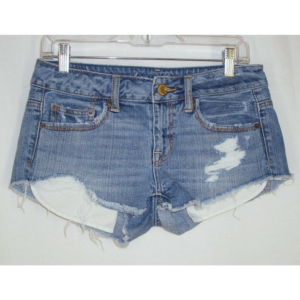 American Eagle Jean Shorts sz 2 Cut Off Distressed Destroyed